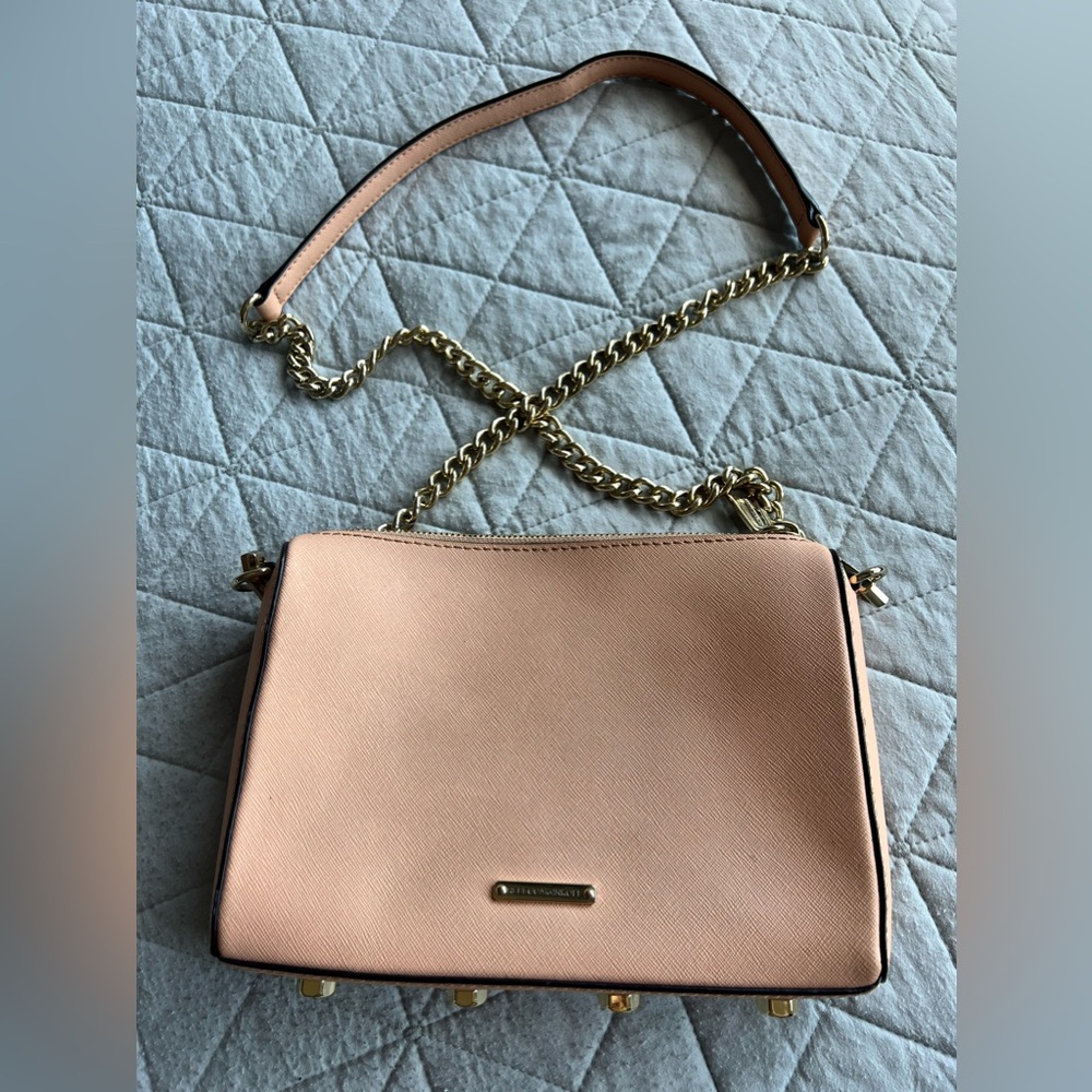Rebecca Minkoff Avery Saffiano Nude Crossbody Bag